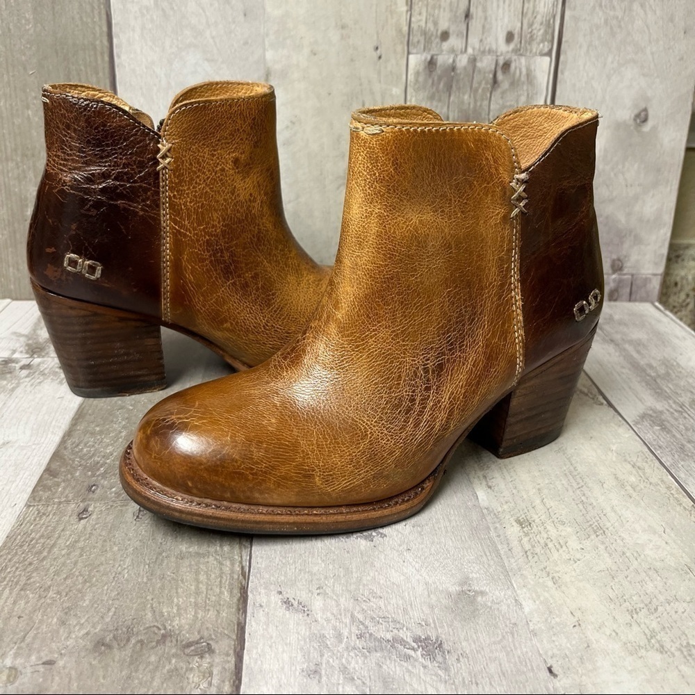 Bed Stu Yell Distressed Leather Booties Size 6.5
